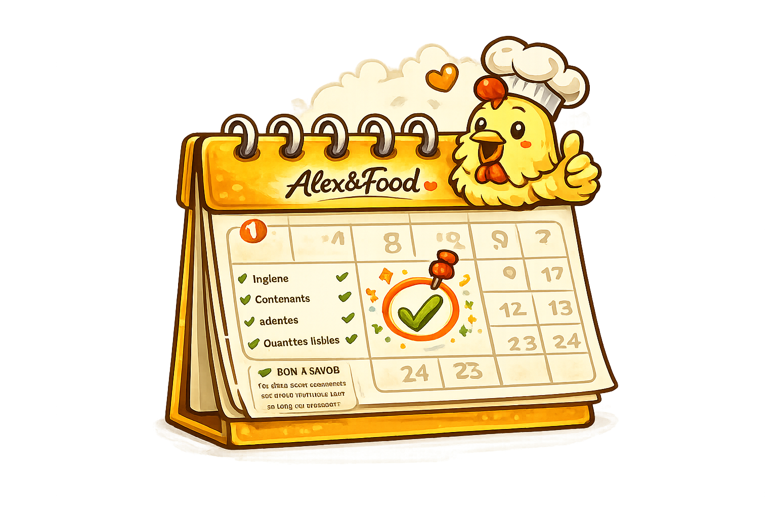 Calendrier de lancement Alex&Food